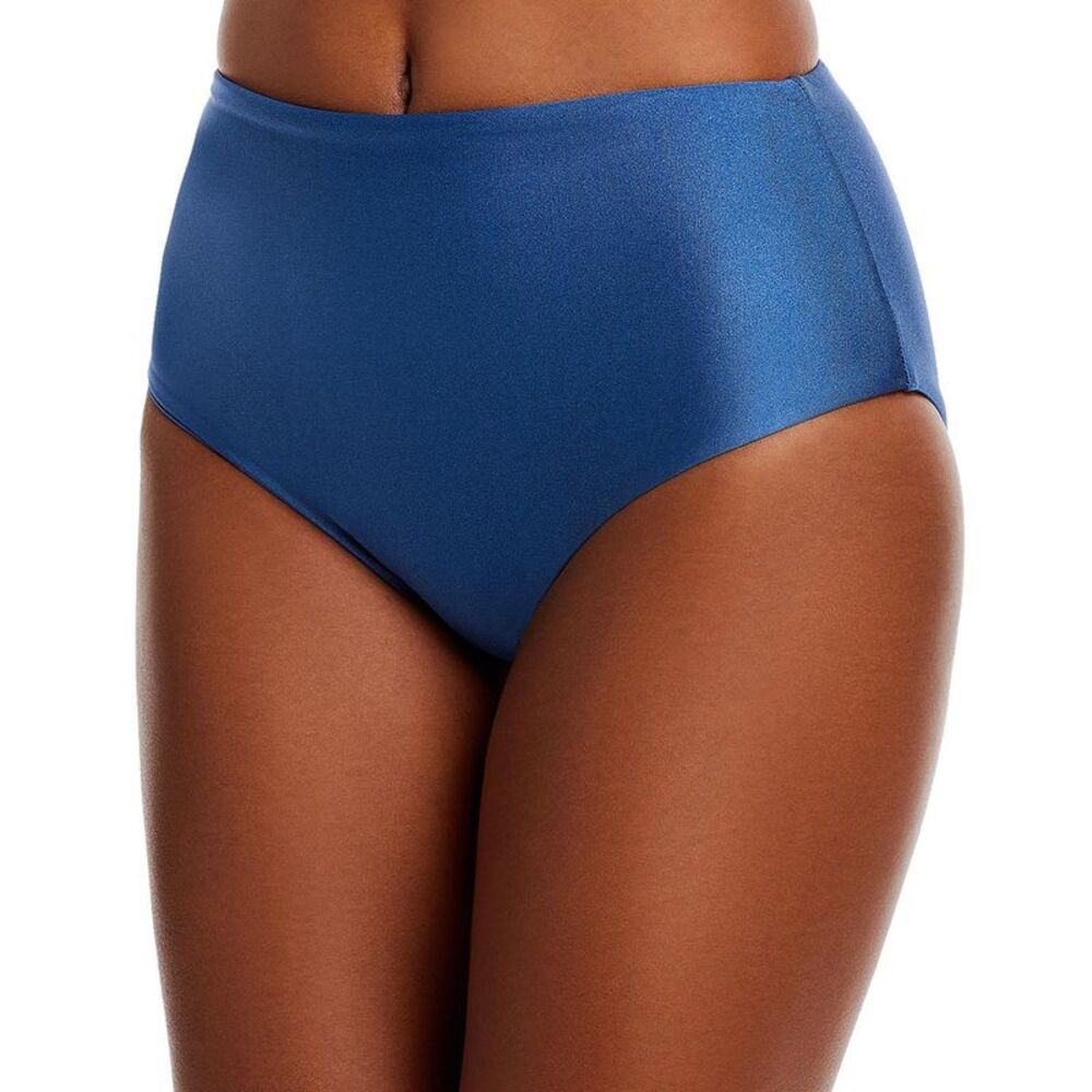 JADE Swim Womens Bound Blue Metallic High Waist Swim Bottom Separates NWT